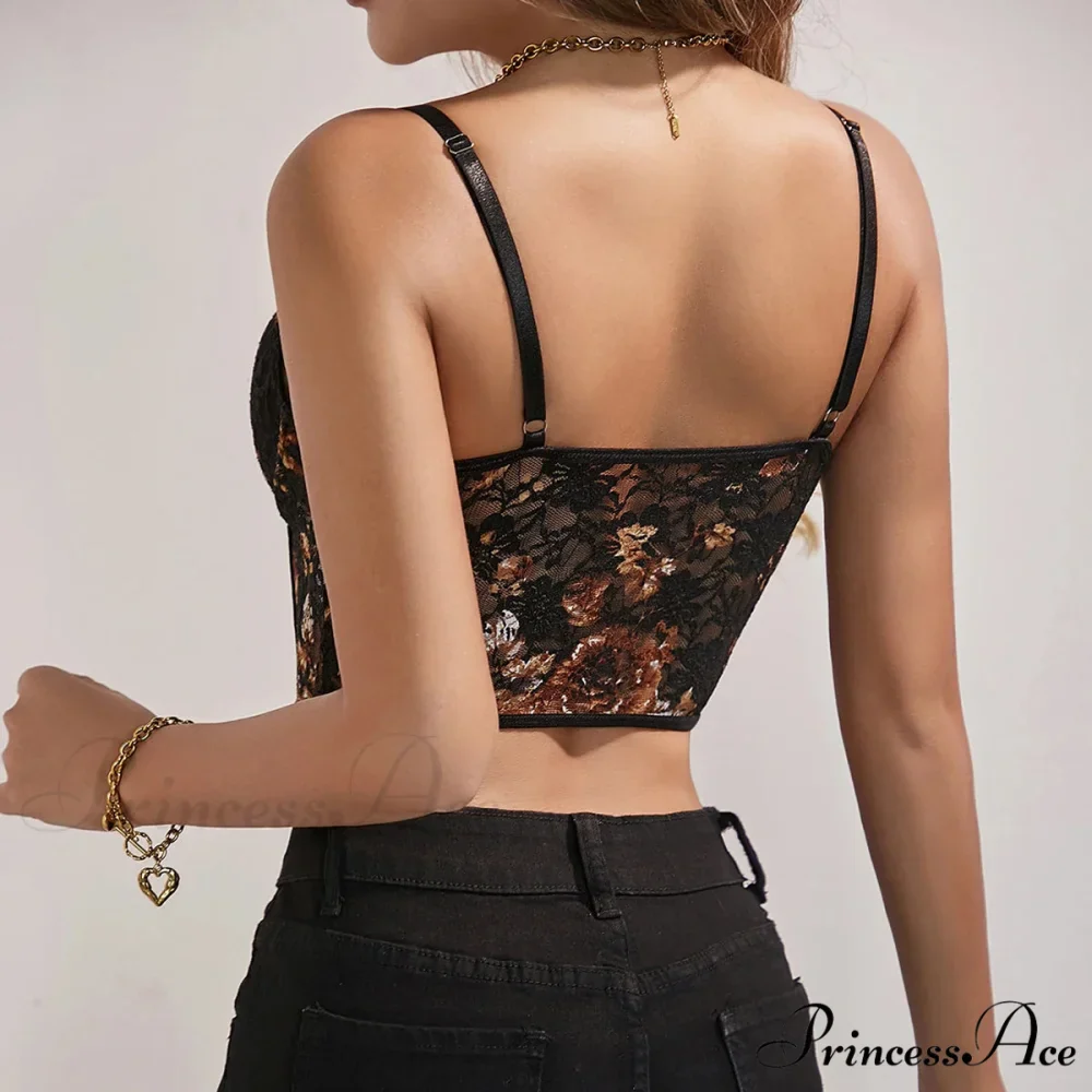 Warm Bodice Blossom Lace Backbone Seductive Crop Top - Image 2