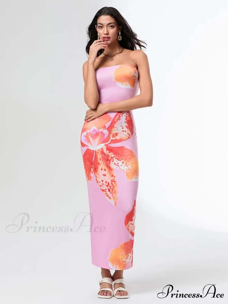 Warm Sleeveless Open-Back Wrap Flower Dress - Image 3
