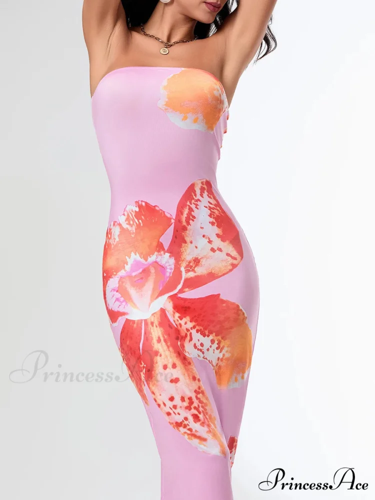 Warm Sleeveless Open-Back Wrap Flower Dress - Image 6