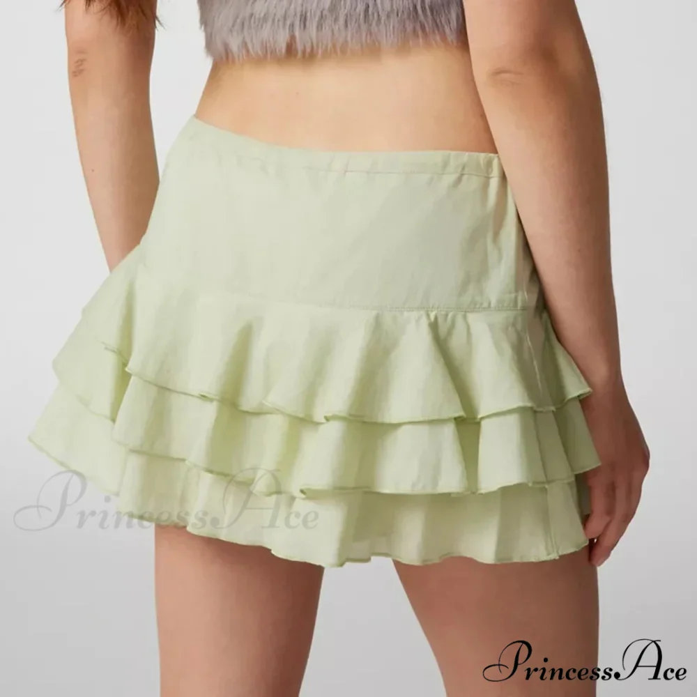 Warm Solid Frilled Tiered Skirt - Image 6