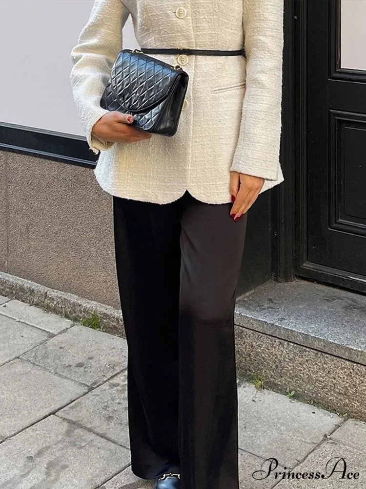 White Circular Neck Unmarried Buttoned Coat - Image 6