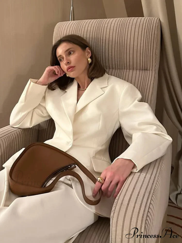 White Collar Baggy Long Sleeve Jacket - Image 5
