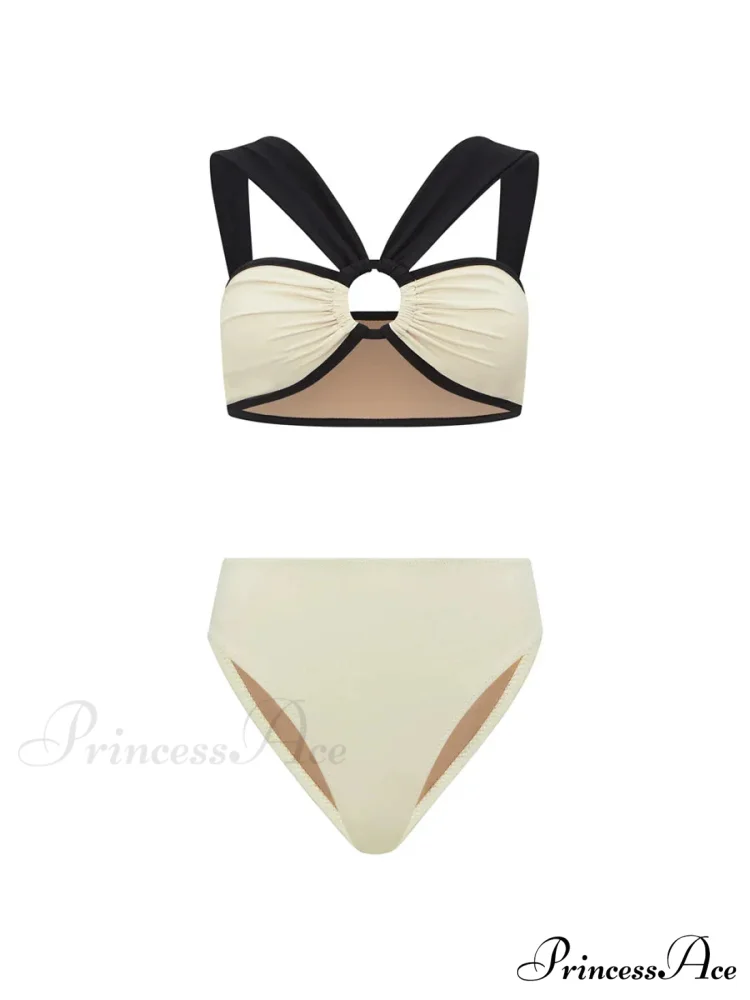 White Cut-out Fashionable Swimsuit One Piece - Image 8