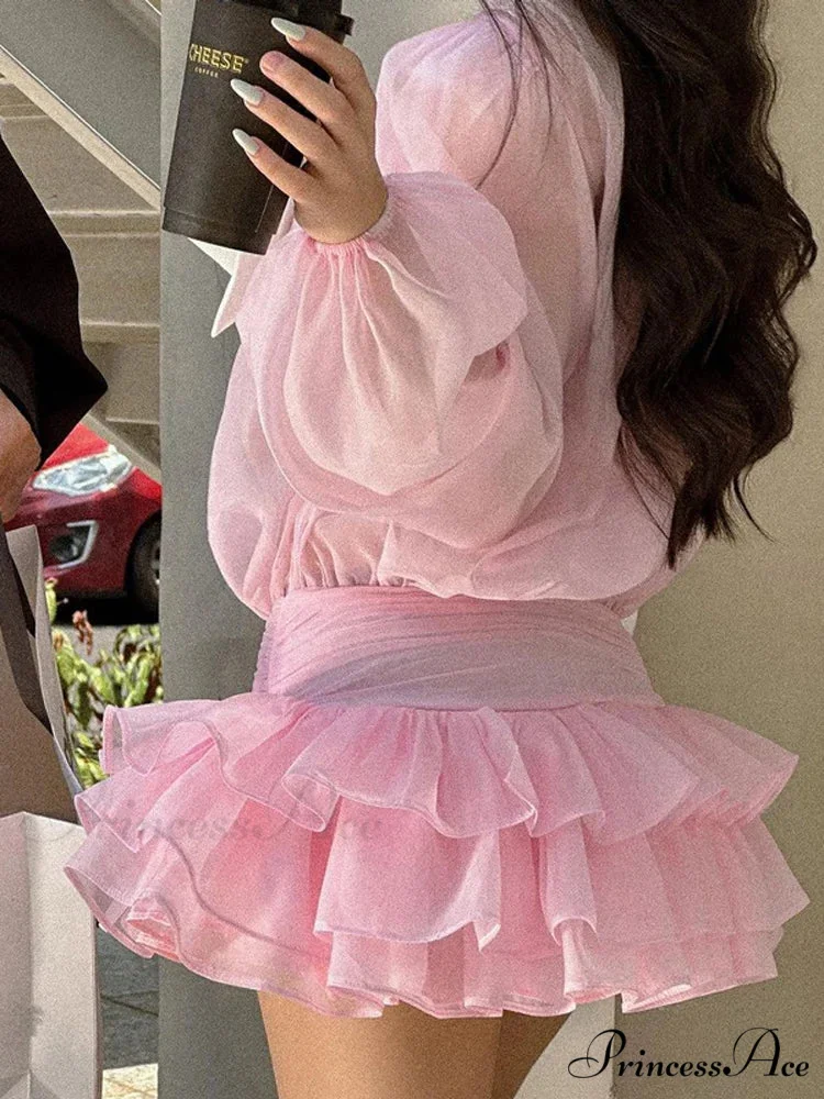 White Frilled Extended Sleeve Mini Dress - Image 8