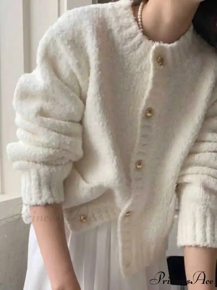 White Single Breasted Cardigan - Image 3
