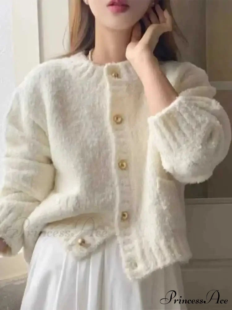 White Single Breasted Cardigan - Image 5