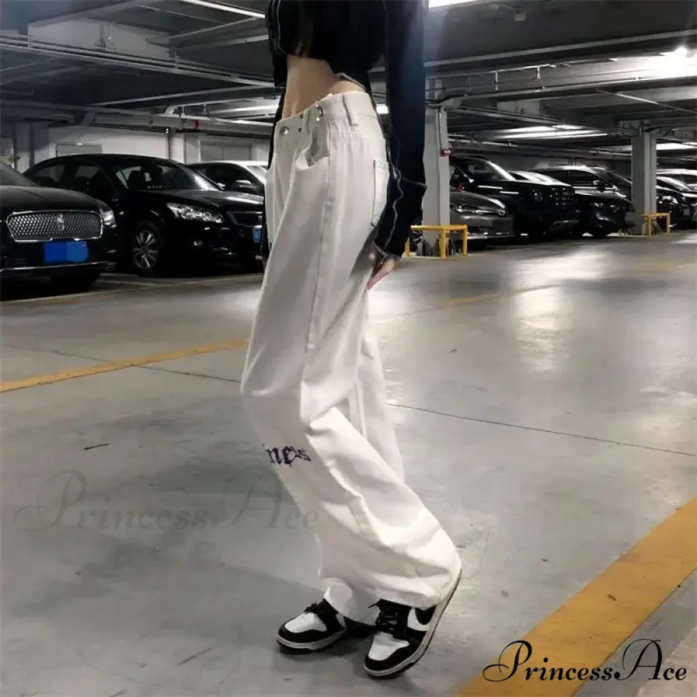 White Tall Waist Urban Pants - Image 3