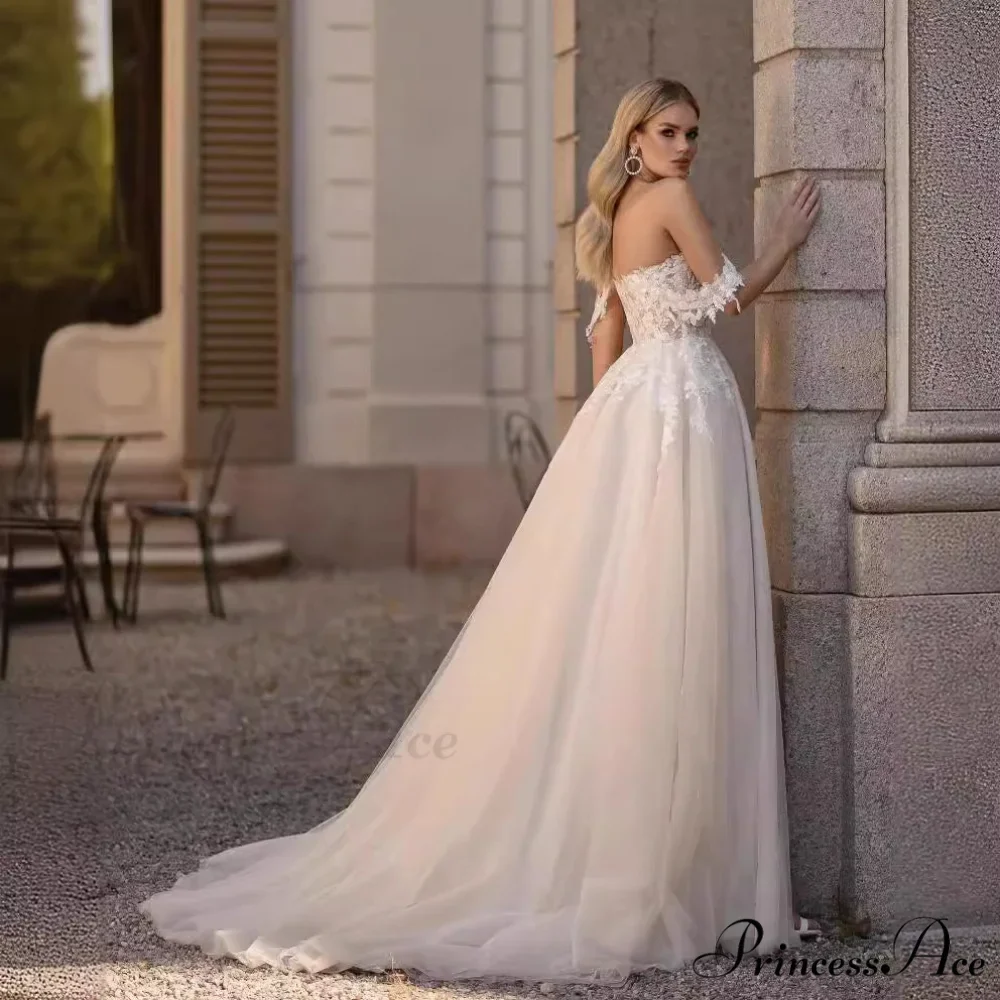White Transparent Rear Lace Mermaid Wedding Gown - Image 4