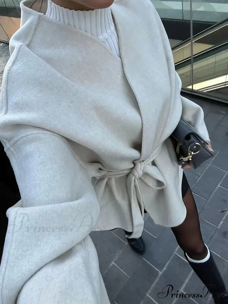 White Woolen Brief Jacket - Image 2