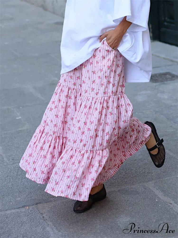 Wide Banded Patterned Stretchy High Rise Trouser - Image 2