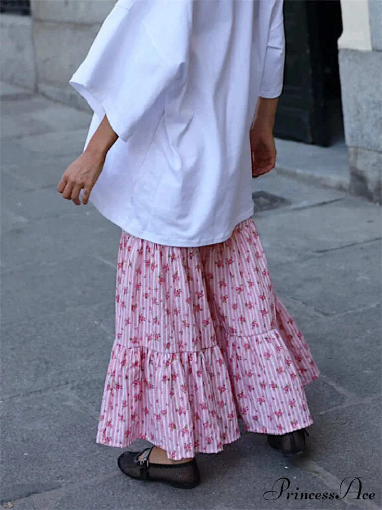 Wide Banded Patterned Stretchy High Rise Trouser - Image 3