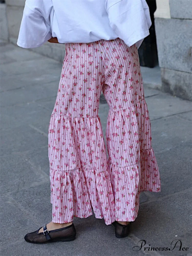 Wide Banded Patterned Stretchy High Rise Trouser - Image 4