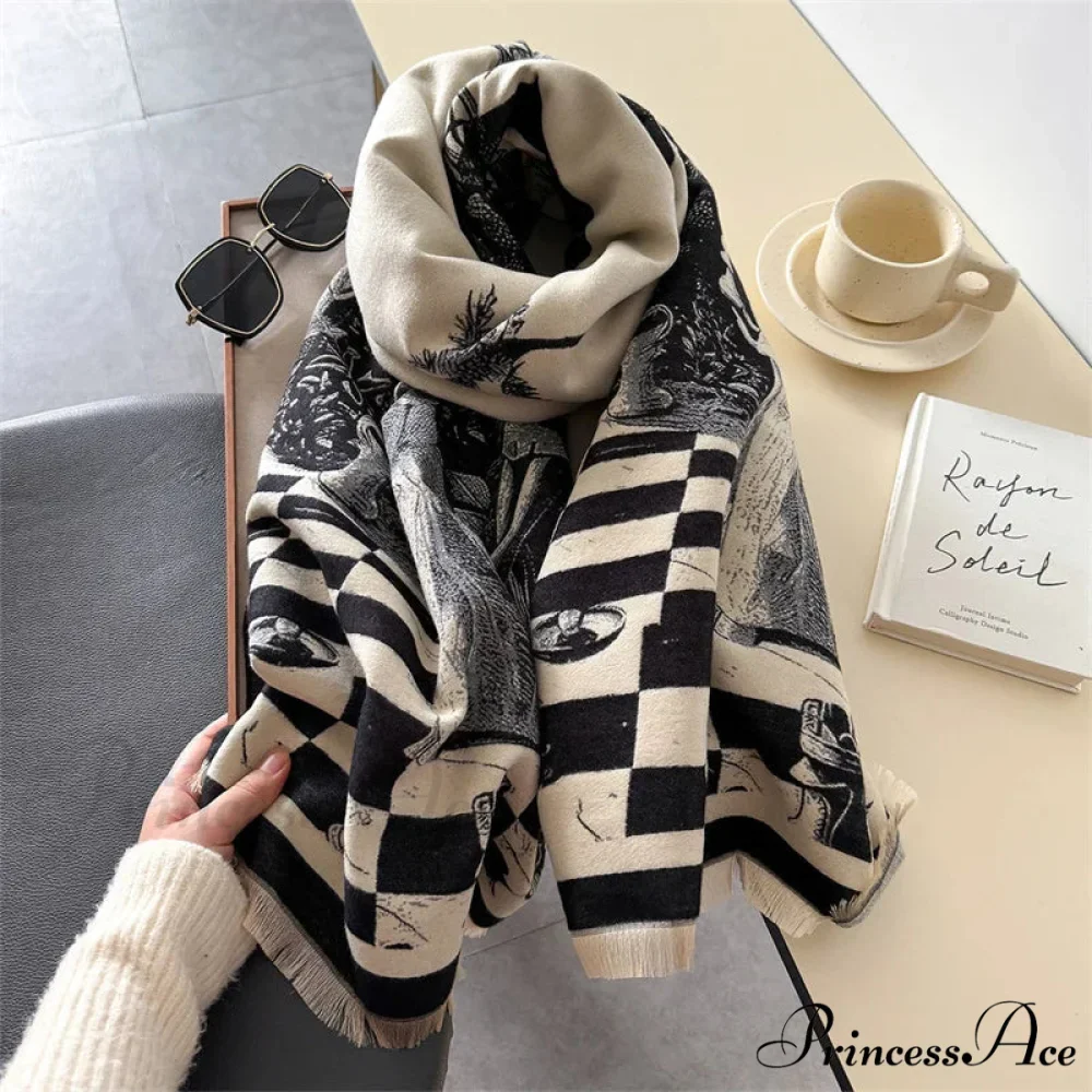 Winter Cashmere Shawl Scarf - Image 2