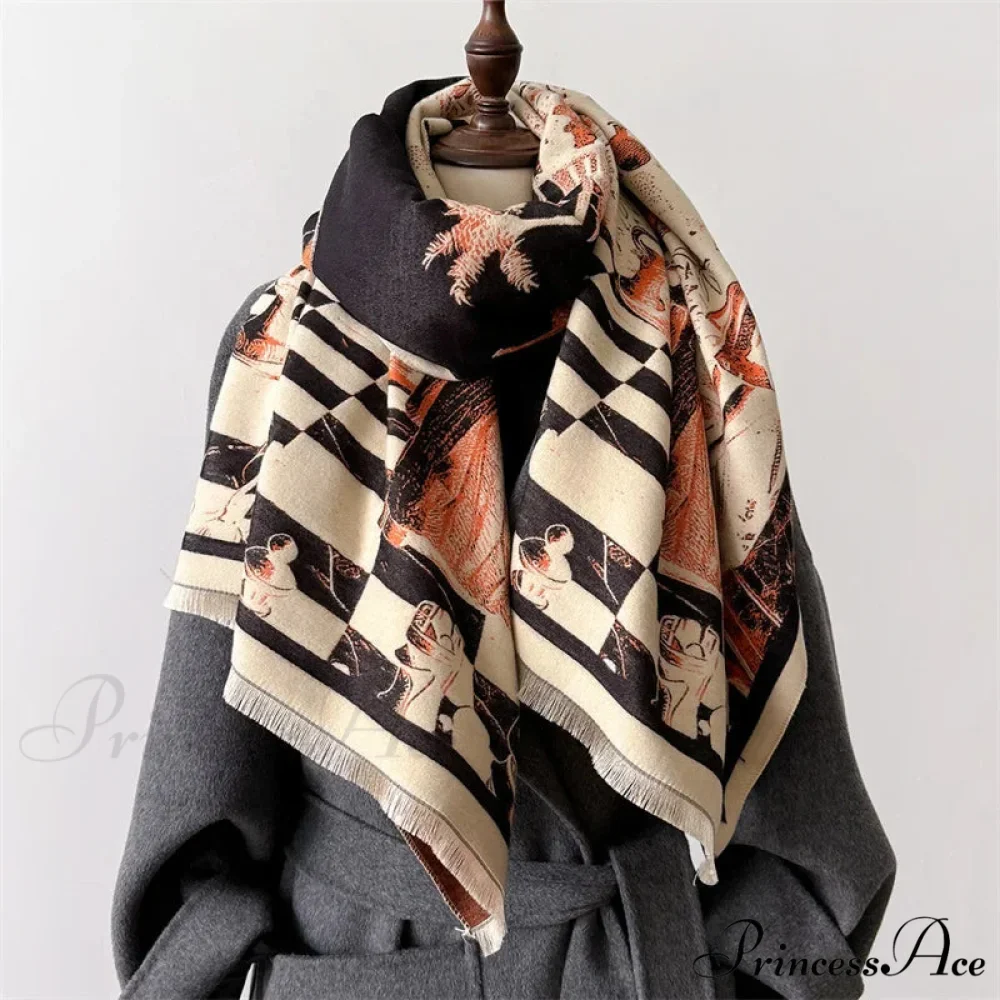Winter Cashmere Shawl Scarf - Image 4