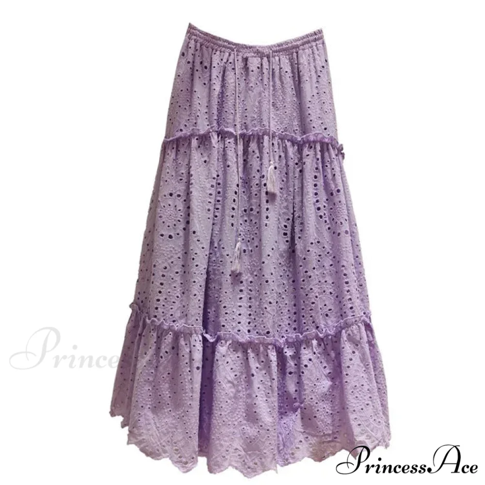 Women's Warm Weather Cotton Complete Lace Midi Skirt A-line Boho Getaway - Image 7