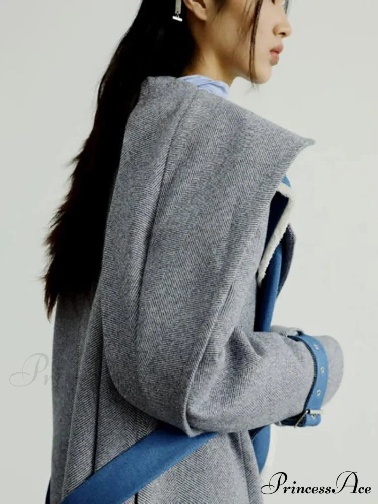 Women's Woolen Detachable Different Overcoat - Image 3