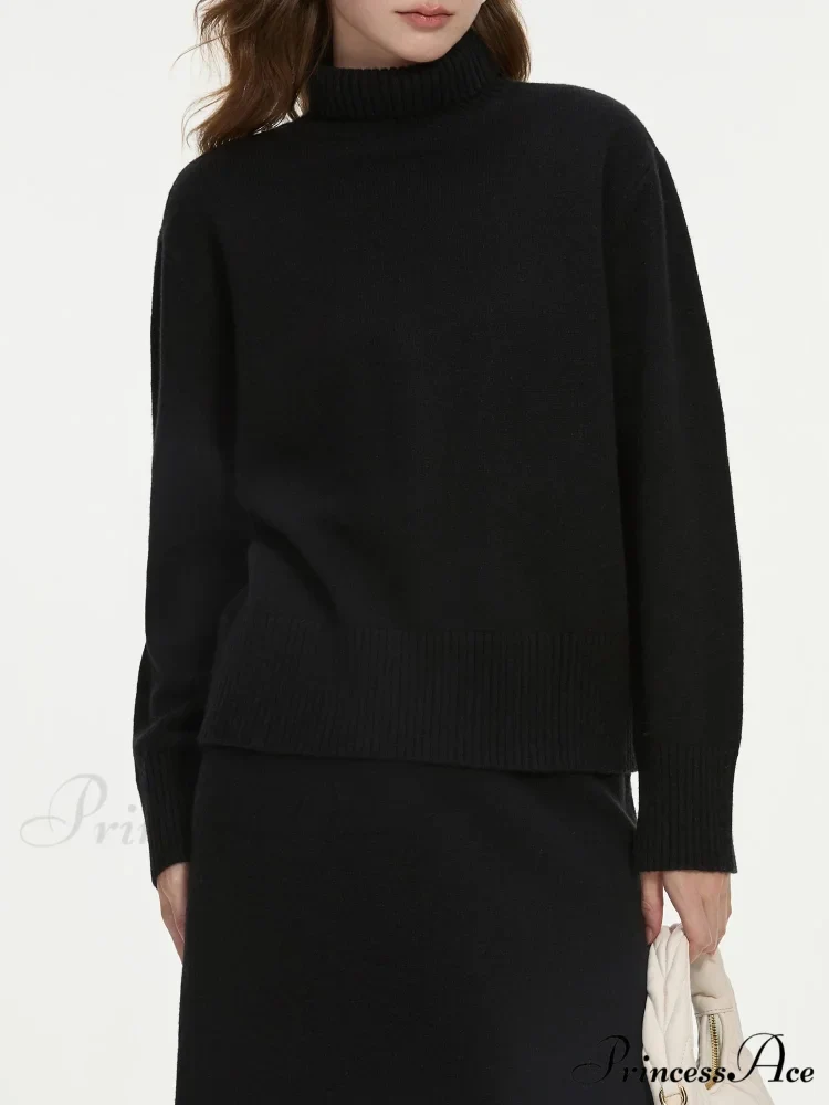 Wool Charcoal Turtleneck Jumper Skirt Jumper - Image 3