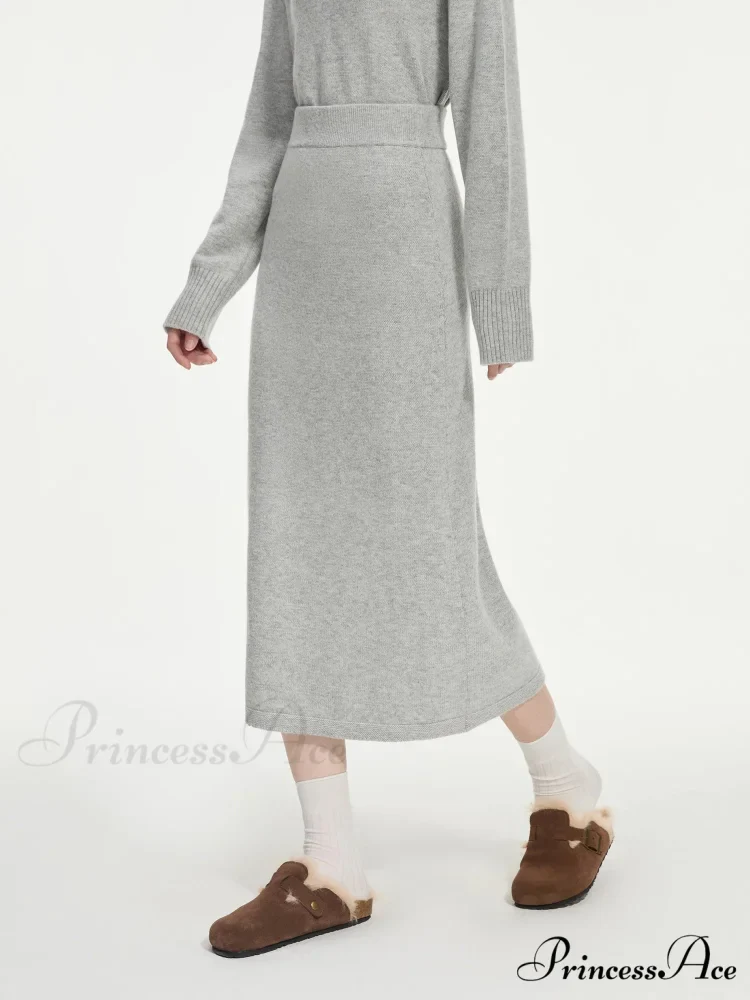 Wool Charcoal Turtleneck Jumper Skirt Jumper - Image 6