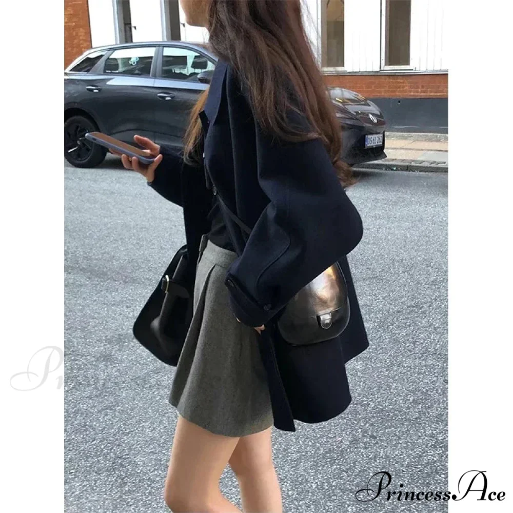 Wool Mix Vintage Korean Urban Overcoat - Image 6