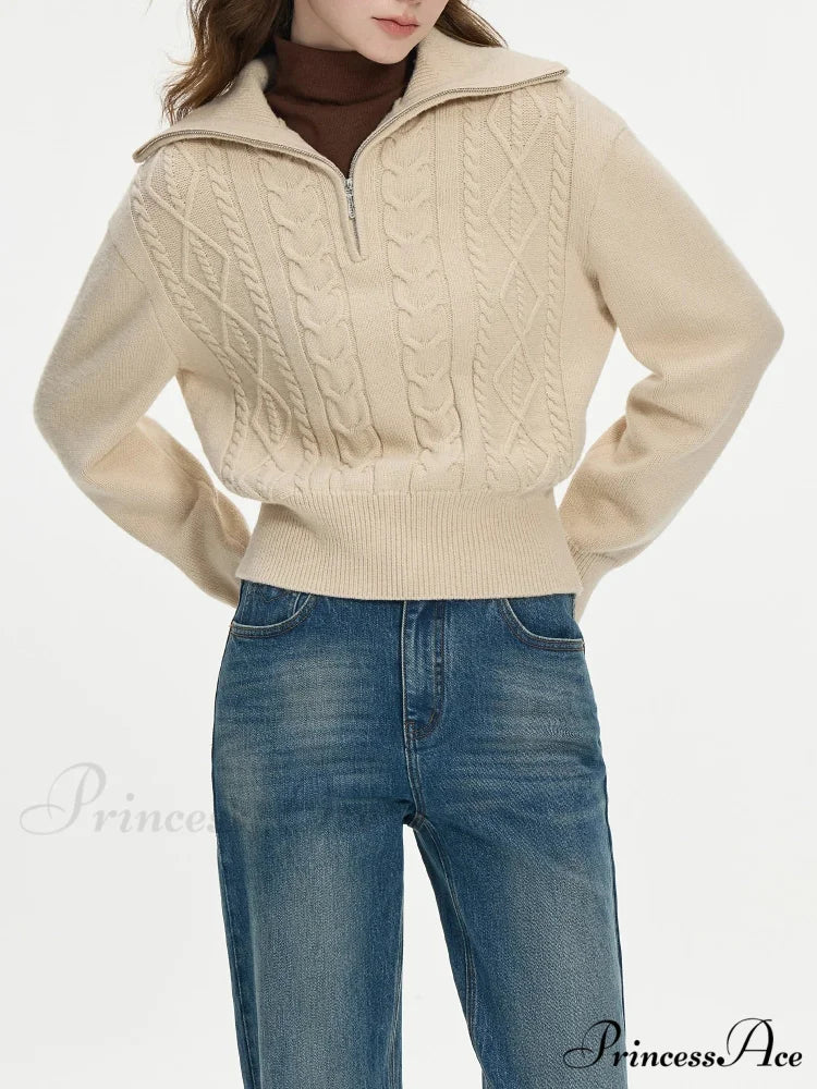 Wool V-neck Stylish Pullover Two Color Sweater - Image 3