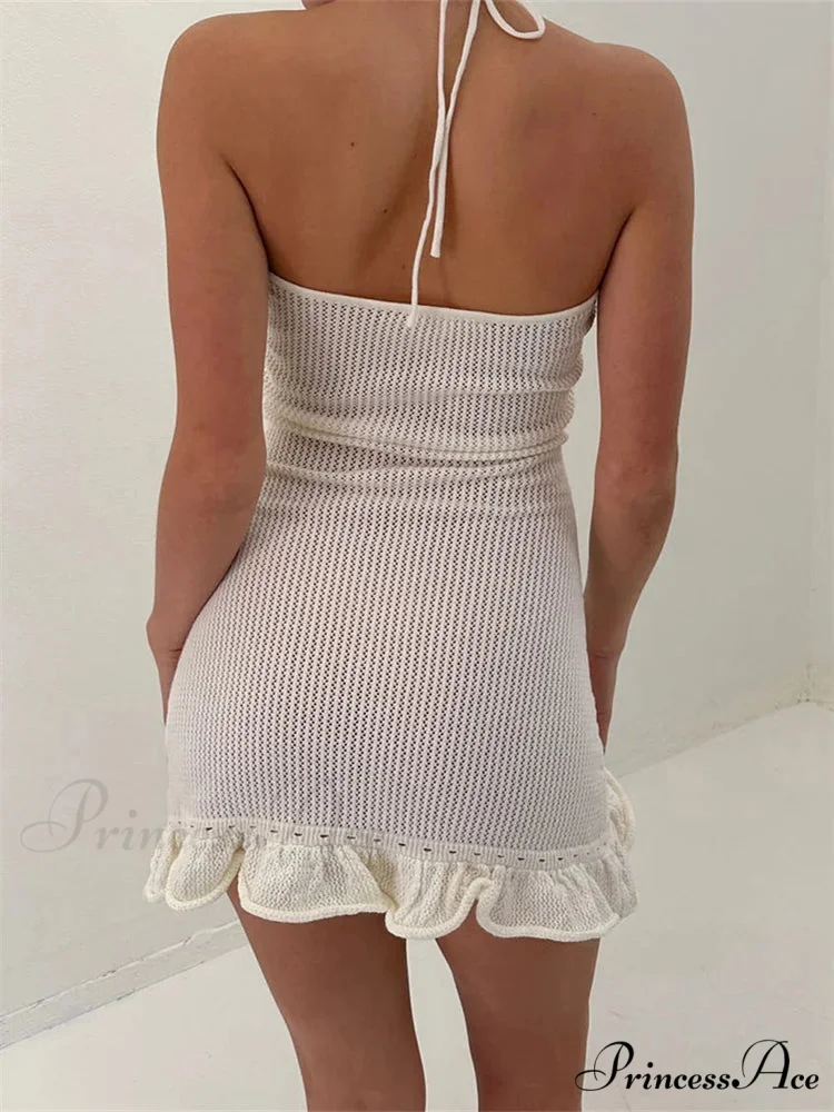 Woven Blossom Frilled Mini Dress - Image 6