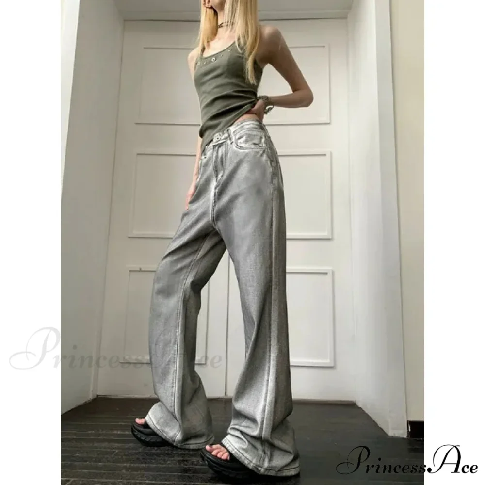 Y2K Antique Baggy Wide Leg Denim Trousers - Image 4