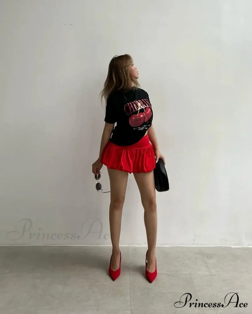 Y2K Cherry Visual T-shirt Skirt Collection - Image 4