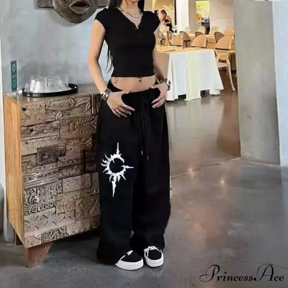 Y2K Dark Baggy Trousers - Image 4