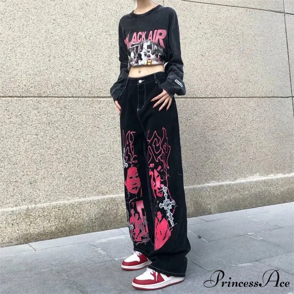 Y2K Dark Urban Loose Trousers - Image 3