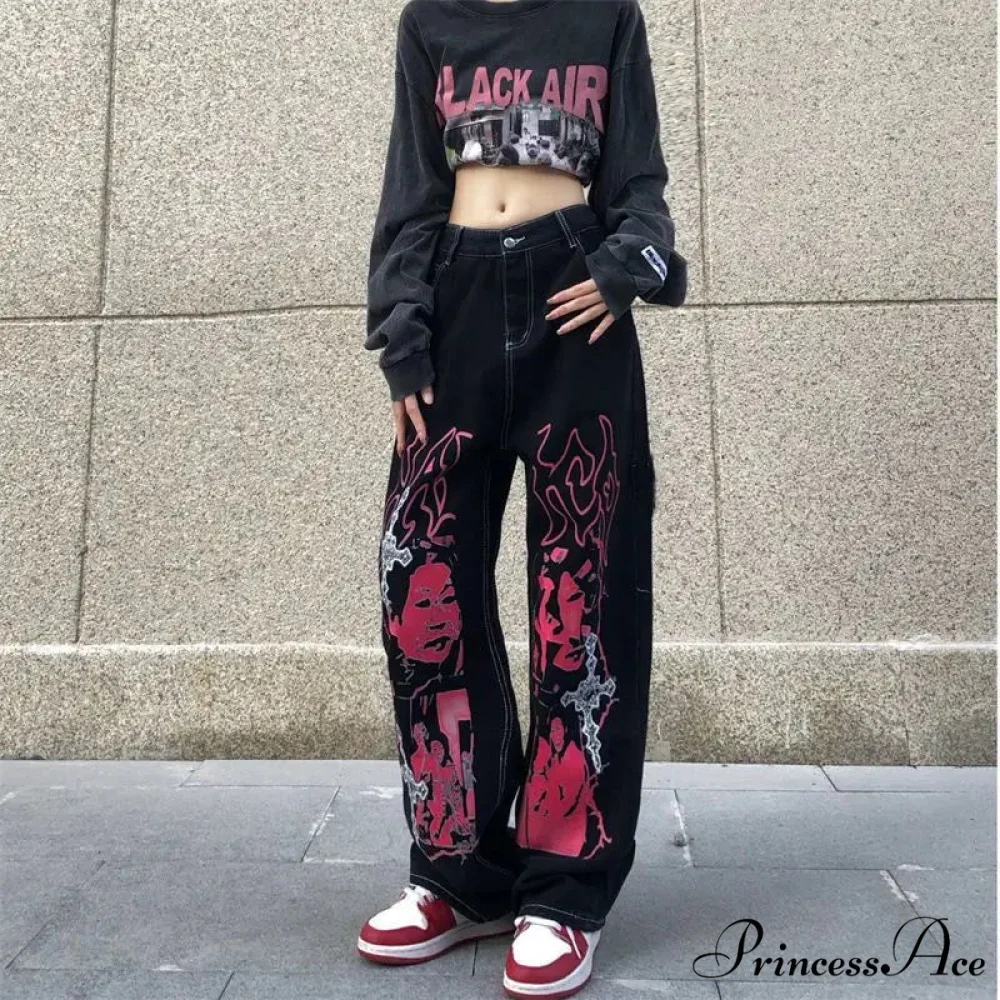 Y2K Dark Urban Loose Trousers - Image 4