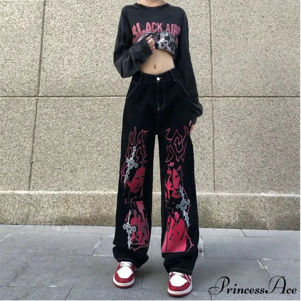 Y2K Dark Urban Loose Trousers - Image 5