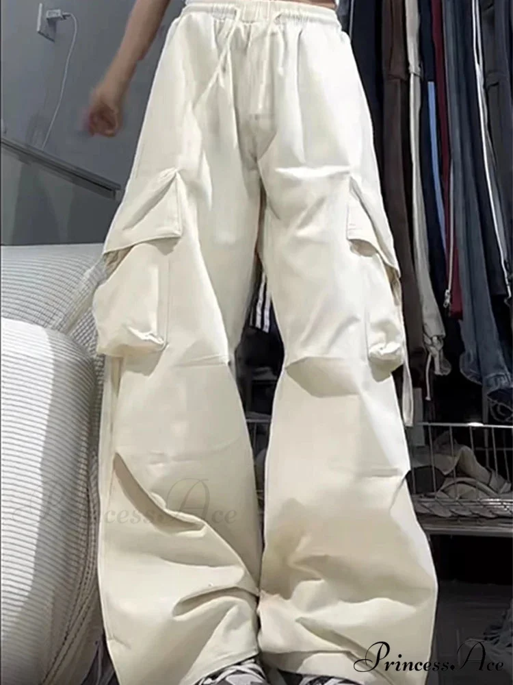 Y2K Elevated Waist Cargo Roomy Trousers - Image 3