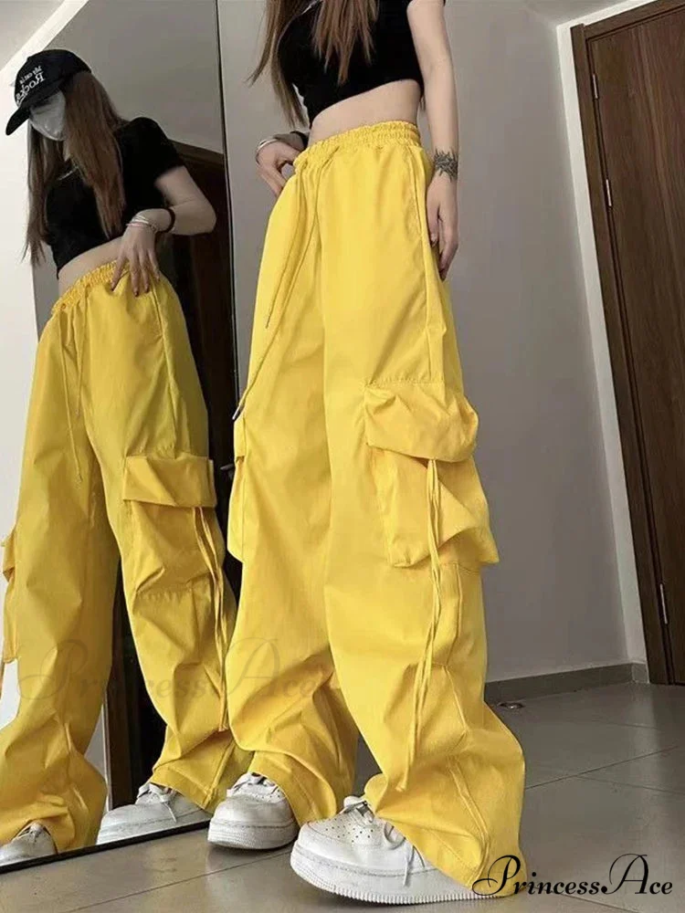 Y2K Elevated Waist Cargo Roomy Trousers - Image 4
