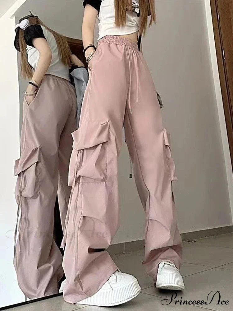 Y2K Elevated Waist Cargo Roomy Trousers - Image 5