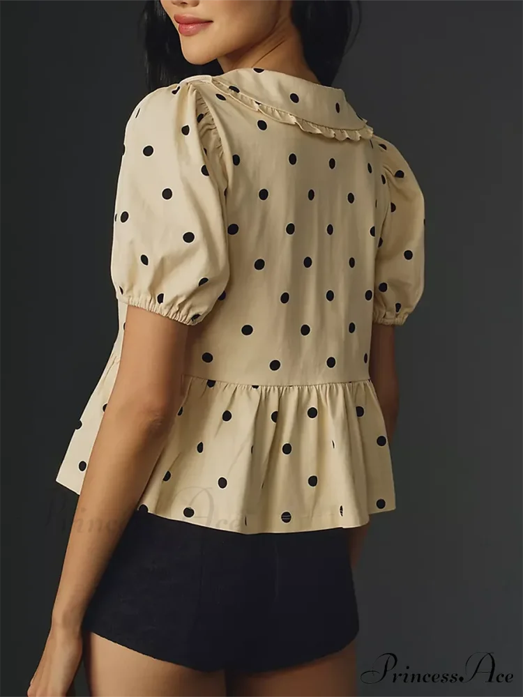 Y2K Flounce Frill Plaid Blouse - Image 4