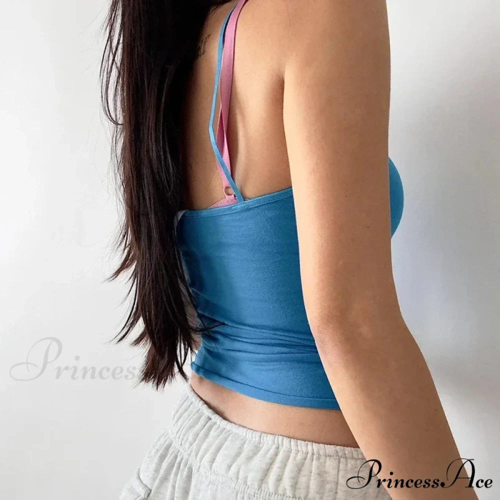 Y2K Gathered Ribbon Slim Fit Vintage Open-Back Cute Fairy Flirt Crop Top - Image 2