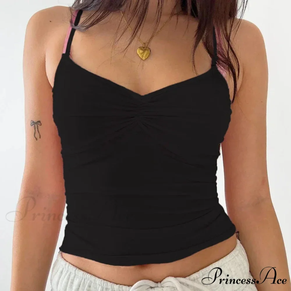 Y2K Gathered Ribbon Slim Fit Vintage Open-Back Cute Fairy Flirt Crop Top - Image 5