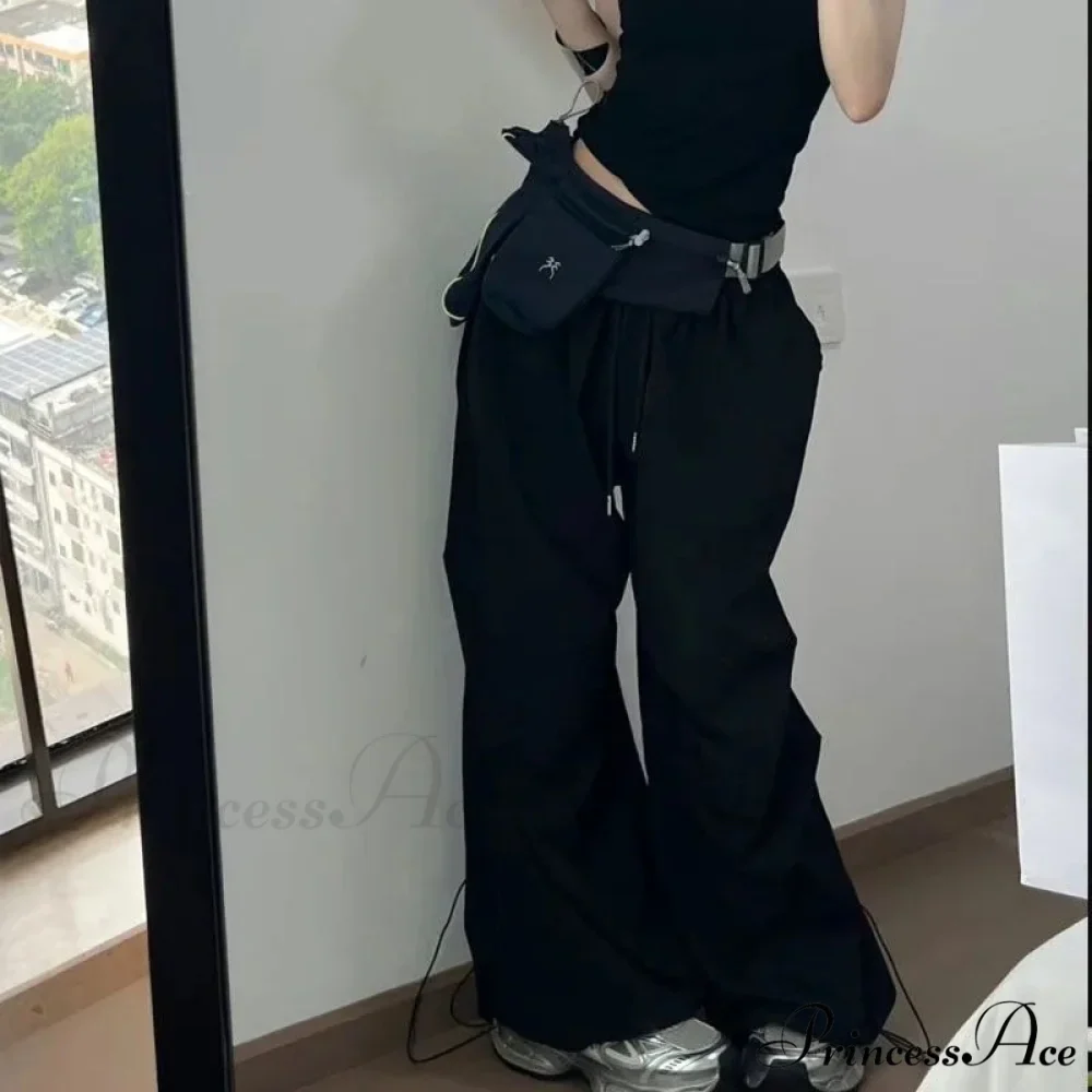 Y2K Grey Parachute Loose Trousers - Image 4