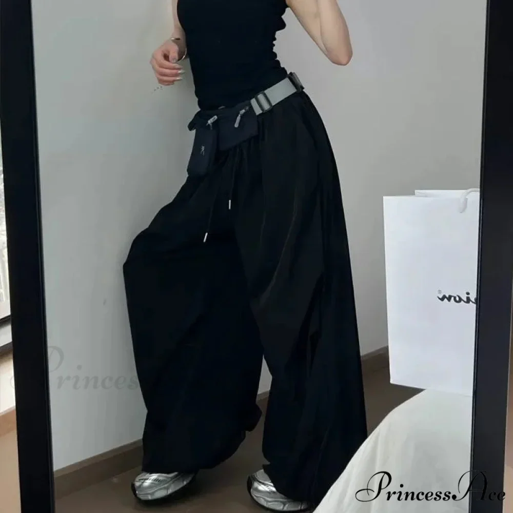 Y2K Grey Parachute Loose Trousers - Image 5