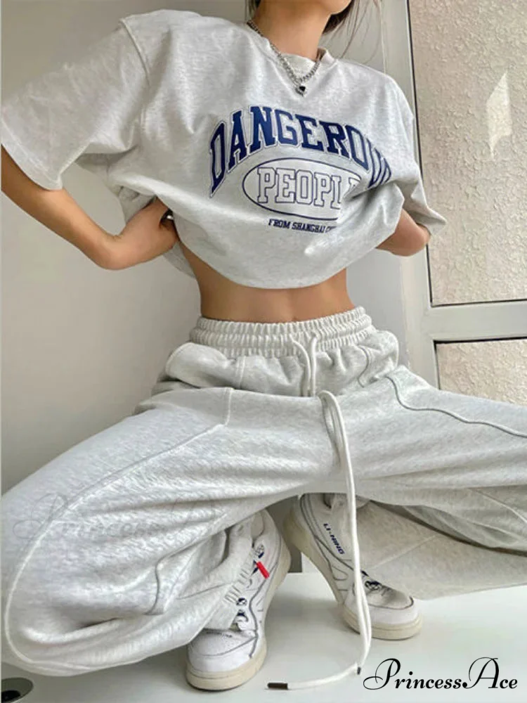 Y2K Harajuku Broad Leg Sweatpants Trousers - Image 3