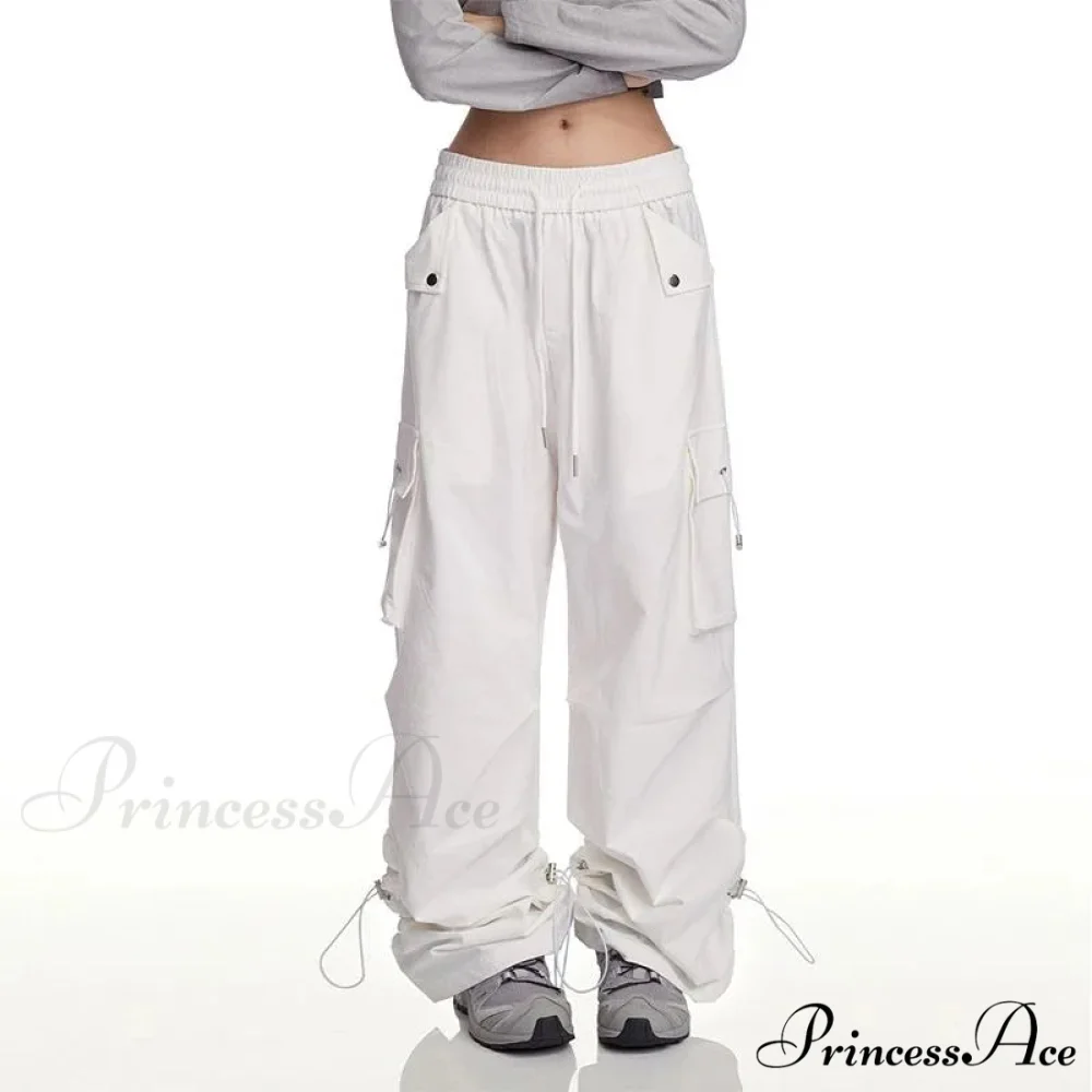 Y2K Ivory Cargo Baggy Trousers - Image 2