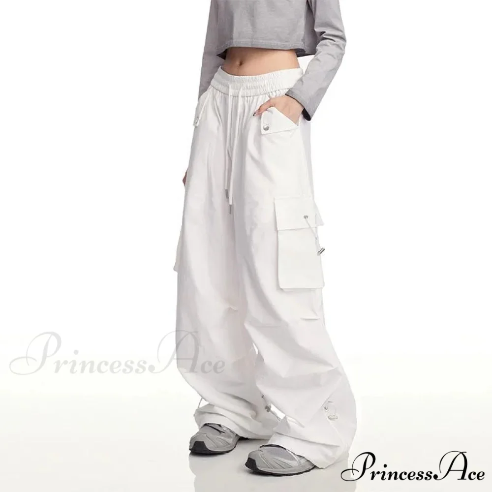 Y2K Ivory Cargo Baggy Trousers - Image 3