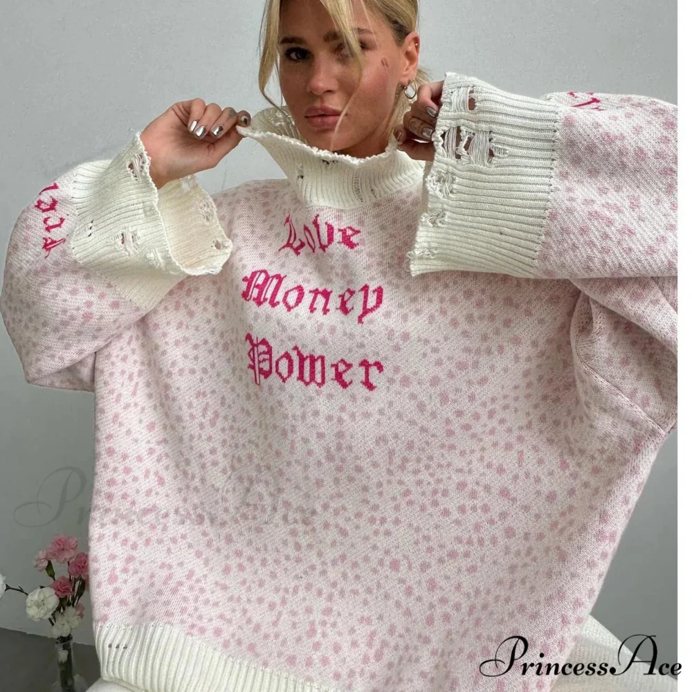 Y2K Loose Torn Knit Sweater - Image 3