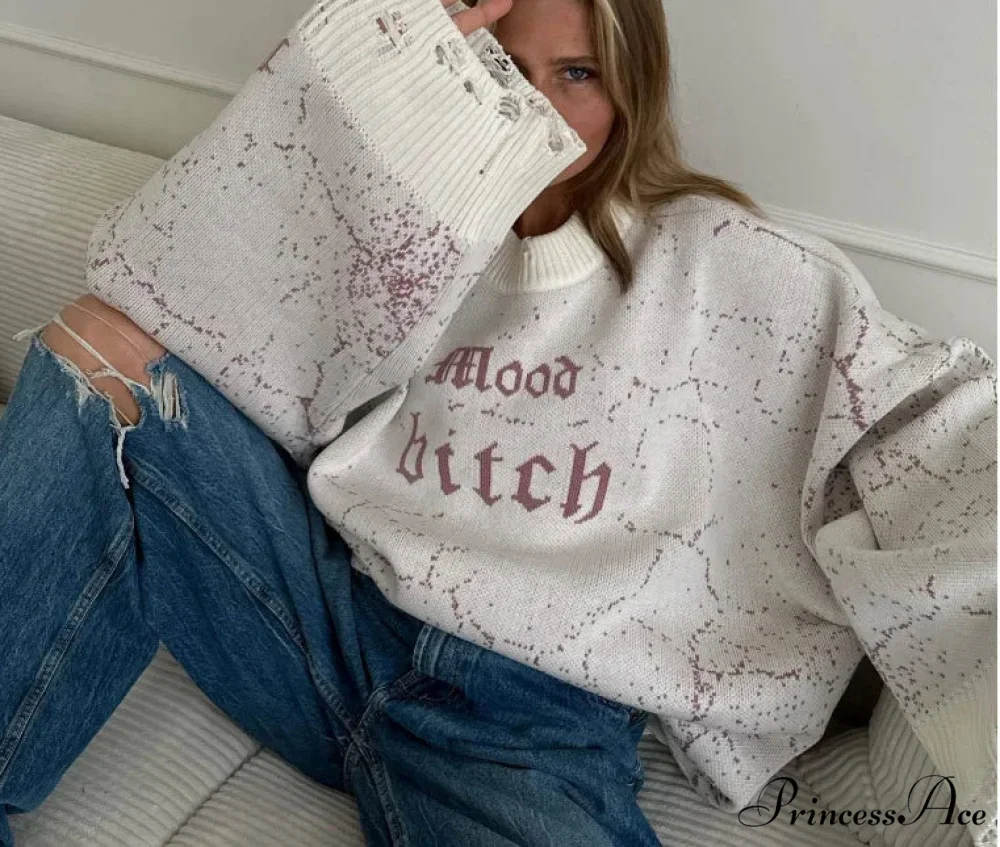 Y2K Loose Torn Knit Sweater - Image 7